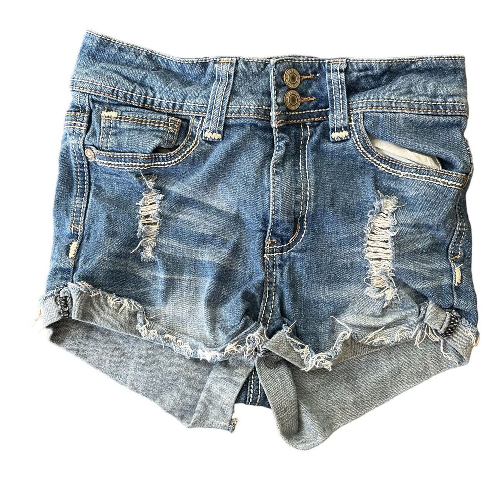 Rue21 Jean Short Junior 3 Mid rise Distressed (Sz 3/4 W13)